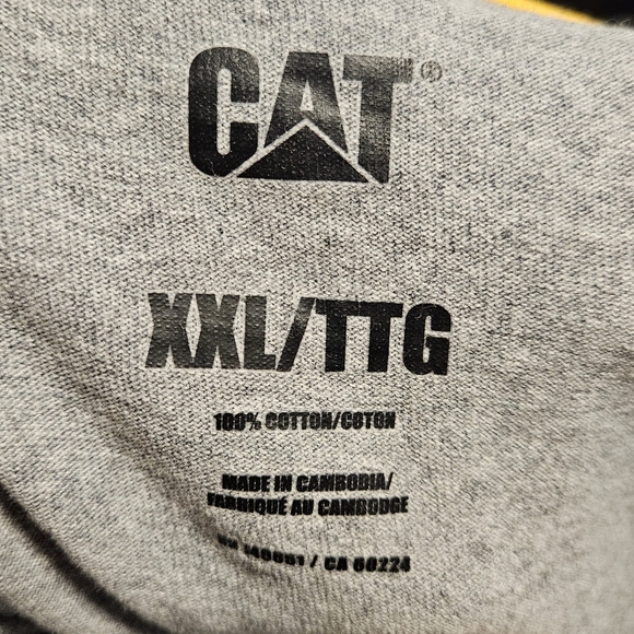 Caterpillar Men's Relaxed Fit Short Sleeve T-Shirt Gray XXL Pocket Plus Size CAT - Picture 3 of 3